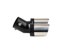 HPZPRPCEW 1 Pcs 63mm Universal Dual Outlet Car Exhaust Muffler Silver Black Exhaust Tip Tail Pipe Car Exterior Accessories(Black+Silver)