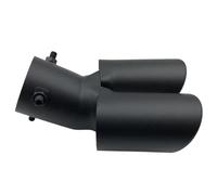 HPZPRPCEW 1 Pcs 63mm Universal Dual Outlet Car Exhaust Muffler Silver Black Exhaust Tip Tail Pipe Car Exterior Accessories(BLACK)