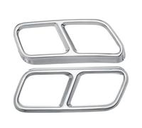 HPZPRPCEW 1Pair Glossy Black Silver Stainless Steel Rear Dual Exhaust Pipe Sticks Covers For Mercedes For Benz S Class W221 2010 2011-2017(Silver)