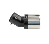 HPZPRPCEW 1Pcs 63mm Universal Dual Outlet Car Exhaust Muffler Silver Black Trim Modified Exhaust Tips Tail Pipe Car Exterior Accessories(Black+Silver,Curved)