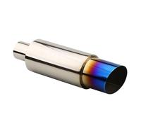 HPZPRPCEW 1PCS Universal 370mm Car Exhaust Systems Muffler Silver Black Car Exhaust Muffler Tip Stainless Pipe Rear Tail Throat(Blue)