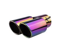 HPZPRPCEW 1pcs Universal 63mm Car Dual Outlet Exhaust Tip Stainless Steel Black Exhaust Tips Muffler Tail Double Pipe Tube Tips Car Accessories(Chroma)