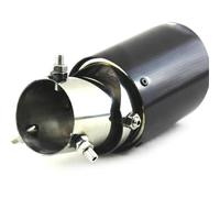 HPZPRPCEW 1PCS Universal 63MM Carbon Fiber Car Exhaust Systems Pipe Tail End Nozzle Muffler Tip Can Adjustable Curl Glossy Black(63-89mm)
