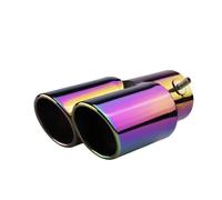 HPZPRPCEW 1pcs Universal Car Dual Outlet Exhaust Tip Stainless Steel Black Exhaust Tips For Muffler Tail Double Pipe Tube Tips For Car Accessories(Multi-color)