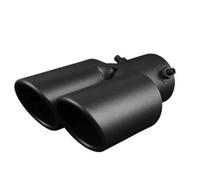 HPZPRPCEW 1pcs Universal Car Dual Outlet Exhaust Tip Stainless Steel Black Exhaust Tips For Muffler Tail Double Pipe Tube Tips For Car Accessories(BLACK)