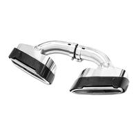 HPZPRPCEW 2pcs/lot Car Exhaust Tip For G30 LCI 530 Upgrade 530i M-Performance Exhaust Carbon Fiber Tailpipes Nozzle Muffler Tip(Silver)