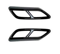 HPZPRPCEW 2Pcs/Sets Glossy Black Stainless Rear Dual Pipe Exhaust Outputs Mufflers Cover For A3 8Y S Line Sportback Sedan 2021 2022 2023(BLACK)