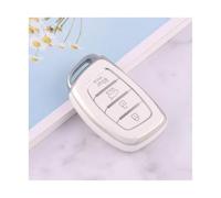HPZPRPCEW 3 4 Button TPU Car Key Case Cover For Hyundai For Tucson For Santa Fe For Rena For Sonata For Elantra For Creta Ix35 Ix45 I10 I30(WHITE,4 Button)