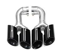 HPZPRPCEW Car Accessories Quad Exhaust Pipe For VW For Touareg 2012 2013 2014 2015 2016 2017 Black Stainless Steel Muffler Tip Car Exhaust Pipe Nozzle(Black B)
