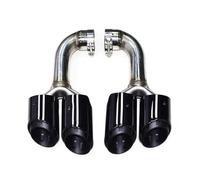 HPZPRPCEW Car Accessories Quad Exhaust Pipe For VW For Touareg 2012 2013 2014 2015 2016 2017 Black Stainless Steel Muffler Tip Car Exhaust Pipe Nozzle(Black A)