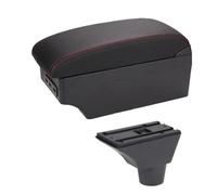 HPZPRPCEW Car Central Armrest Box For Opel For Meriva Box Center Console Arm Elbow Support Storage Case(C-Black red line)
