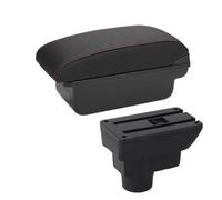 HPZPRPCEW Central Armrest Box For Opel For Corsa D Car Armrest Box Interior Parts Storage Box Retrofit Parts(C1 Black red NO USB)