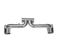 HPZPRPCEW Dual Exhaust Pipe For Porsche 718 For Cayman For BOXSTER UP GT3 GT4 Look Stainless Steel Muffler Tip Exhaust System Tailpipe Nozzle(Silver)