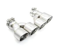 HPZPRPCEW Dual Out Exhaust Tip Carbon Fiber Muffler Tip H Shape Tailpipe For 5 Series 525i 528i 530i G30 G31 2018+ Exhaust Tip Nozzle(Silver A)