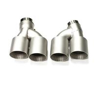 HPZPRPCEW Dual Out Exhaust Tip Carbon Fiber Muffler Tip H Shape Tailpipe For 5 Series 525i 528i 530i G30 G31 2018+ Exhaust Tip Nozzle(Matte Silver)