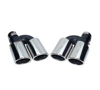 HPZPRPCEW Exhaust Pipe For A3 A4 A5 A6 A7 Upgrade S4 S5 S6 S7 Four Outlet Stainless Steel Car Rear Exhaust Pipe Silvery Muffler Tip(Silver)