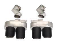 HPZPRPCEW Exhaust Pipe For A6 C8 S6 2019 2020 2021 2022 2023 2024 Stainless Steel Black Muffler Carbon Fiber Tip Nozzle(Silver)