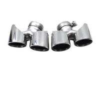 HPZPRPCEW Exhaust Pipe Upgrade Stainless Steel Black Quad Muffler Tip Nozzle For Porsche 911 For Carrera 911.1 911.2 2016 2017 2018 2019(Silver)