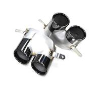 HPZPRPCEW For A6L A7L 2016 2017 2018 Square Port Muffler Tailpipe Upgrade S6 S7 Sport Quad Exit Stainless Steel Exhaust System(BLACK)