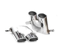 HPZPRPCEW For A6L A7L 2016 2017 2018 Square Port Muffler Tailpipe Upgrade S6 S7 Sport Quad Exit Stainless Steel Exhaust System(Silver)