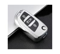 HPZPRPCEW For C1 C2 C3 C4 C5 DS3 DS4 DS5 DS6 Bag Holder Keychain Auto TPU Car Flip Key Cover Case(Silver)
