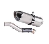 HPZPRPCEW For CF Moto 800MT 800mt Motorcycle Exhaust System Muffler Escape Front Middle Link Pipe With DB Killer Exhaust Modified Accessories(Silver)