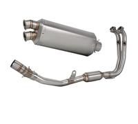HPZPRPCEW For CFMOTO 450MT ADV 450 MT For Adventure Full System Motorcycle Exhaust Muffler With DB Killer Front Link Manifold(Silver)