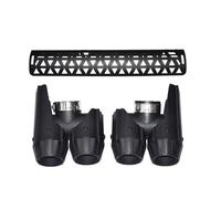 HPZPRPCEW For Defender 90 110 130 2020 2021 2022 2023 2024 2025 Exhaust Pipe Upgrade Aluminum Alloy Round Black Muffler Square Tip Nozzle(Round hole+mesh 3.0B)
