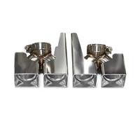 HPZPRPCEW For Defender 90 110 130 Exhaust Upgrade Conversion Four Outlet Sport Stainless Steel Square Port Tailpipe Silencer(Silver,3.0)