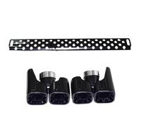HPZPRPCEW For Defender 90 110 2020 2021 2022 Rear Exhaust Tail Pipe Stainless Steel Four Outlet Rectangle Muffler Tip(Black 3.0T)