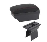 HPZPRPCEW For F&ord For Fiesta Armrest Box For F&ord For Fiesta Mk5 Car Armrest Box Central Storage Box(C1 red line 7USB)