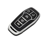 HPZPRPCEW For For Fusion For Mustang F150 For Edge For Explorer For Lincoln MKZ MKC MKX Full Protection Key Fob Cover Case(Black Silver)