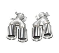 HPZPRPCEW For G30 G31 G32 525i 528i 530i M5 Quad Car Stainless Steel Exhaust Tip Style Muffler Tip Nozzle Tailpipe Exhaust System(Silver)