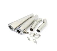 HPZPRPCEW For Hayabusa GSXR1300 GSX1300 2008 2009-2018 Motorcycle Exhaust Full Systems Slip On Modified Motorcross Escape Moto Mid Pipe(Silver)