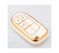 HPZPRPCEW For Jeep For Renegade For Compass For Grand For Cherokee For Chrysler 300C 3 Buttons Car Keychain TPU Key Fob Case Cover(White gold)