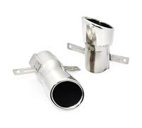 HPZPRPCEW For Mercedes CLA35 GLB35 Exhaust System Muffler Round Stainless Steel Black Tailpipe Auto Accesories(Silver A)