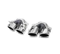 HPZPRPCEW For Mercedes For Benz W177 C118 CLA35 X247 GLB35 Modified CLA45S Quad Exhaust Tailpipe Stainless Steel Muffler Exhaust System(Silver)
