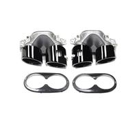 HPZPRPCEW For Mercedes For Benz W177 C118 CLA35 X247 GLB35 Modified CLA45S Quad Exhaust Tailpipe Stainless Steel Muffler Exhaust System(Black 1set)
