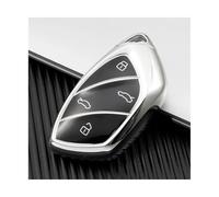 HPZPRPCEW For MG6 EZS HS EHS For MARVEL X R For Roewe RX5 I6 I5 RX3 RX8 ERX5 MG ZS EV2021 Soft TPU Car Key Case Cover(Silver)