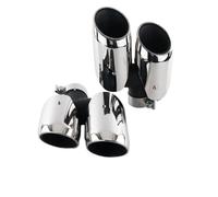 HPZPRPCEW For Porsche For Macan 2018 2019 2020 2021 2022 2023 2024 Upgrades GTS Tailpipe Tip Nozzles Stainless Steel Exhaust Heads Mufflers Exhaust Pipe(Silver)