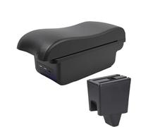 HPZPRPCEW For Proton For Saga Armrest Storage Box Leather Arm Rest Car-styling USB Center Centre Console Accessories(B2 black line 3USB)