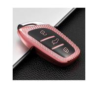 HPZPRPCEW For Roewe RX3 RX8 ERX5 RX5 I6 I5 Carbon Fiber Key Cover Case Keyring Shell KeyChain Holder(Pink)