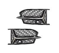 HPZPRPCEW For S6 A6 C8 RS6 S-Line 2018 2019 2020 2021 2022 2023 2024 HONEYCOMB Fog Light Bezel Grill Car Front Bumper Grille Cover(Chrome)