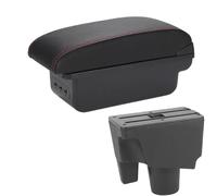 HPZPRPCEW For Toyota For Aqua Armrest Box For Toyota For Prius C Aqua Car Armrest Storage Box(B1 Black red 3USB)