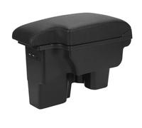 HPZPRPCEW For Toyota For Hilux Armrest Box Retrofit Interior Parts Car Armrest Storage Box Holder Ashtray USB Interface(B Black corium)