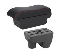 HPZPRPCEW For Toyota For Yaris For Elegant 2021-2024 Car Armrest Box Car Storage Box Retrofit Parts Interior Arm(B1 Black red 3USB)