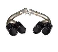 HPZPRPCEW For VW For Touareg 2019 2020 2021 2022 2023 2024 Exhaust Pipe Modification Quad Out Stainless Steel Black Tailpipe Muffler Tip Nozzle(Black A,2.0)