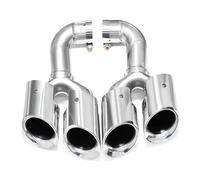 HPZPRPCEW For VW For Touareg Gasoline 2011 2012-2018 Tailpipe Exhaust Upgrade Sport Four Outlet Stainless Steel Tailpipe Muffler System(Silver double layer)