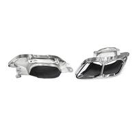 HPZPRPCEW For X5 X6 X7 G05 G06 G07 Upgrade M60 Car Square Mouth Dual Outlet Quad Outlet Stainless Steel Exhaust Pipe Muffler(Silver,S)