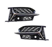 HPZPRPCEW Glossy Black Car Front Bumper Grille Grill Cover Honeycomb Fog Light Bezel Cover For S6 A6 C8 RS6 S-Line 2018 2019 2020 2021 2022 2023 2024(Chrome)